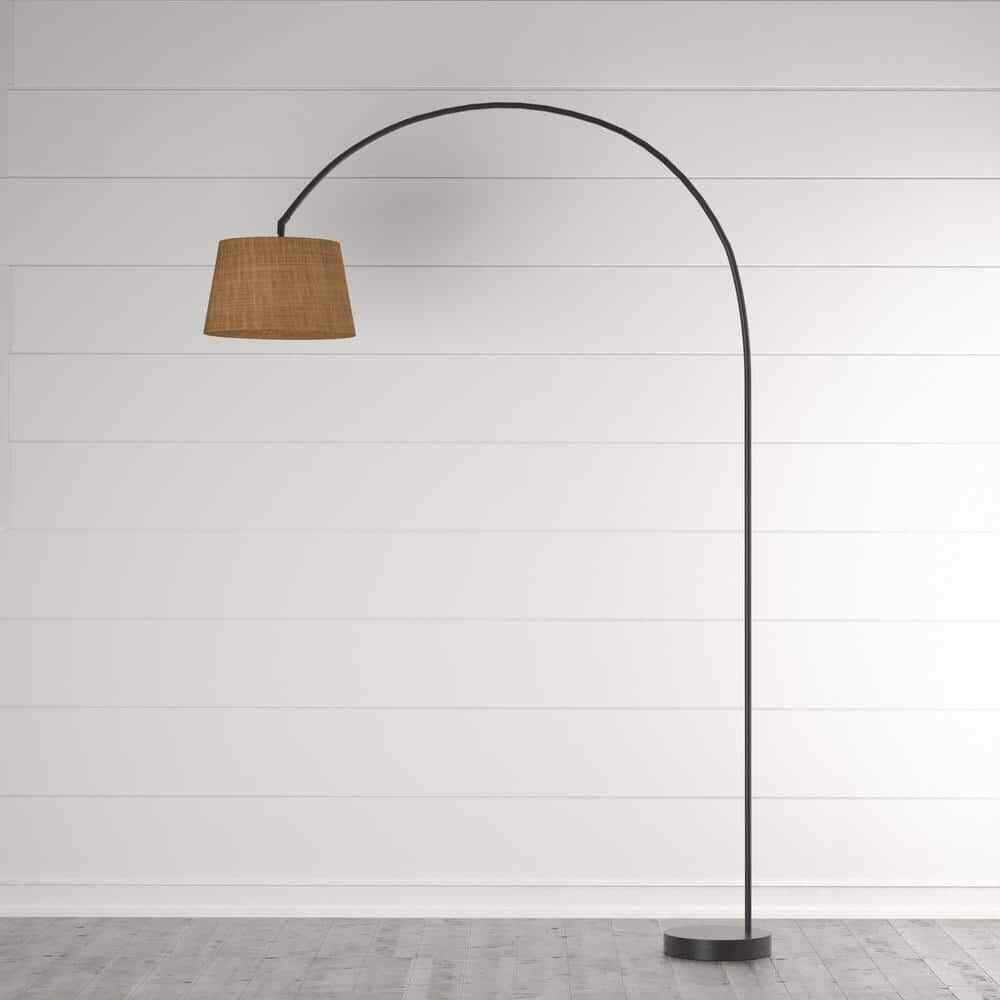 Adesso Goliath 83 in. Black Arc Lamp with shade for livingroom bedroom den