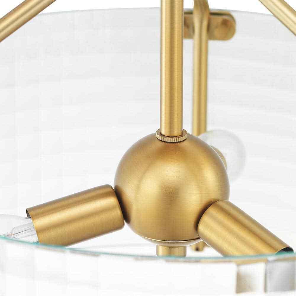 Home Decorators Collection Westlyn 15 in. 3-Light Brushed Brass Semi-Flush Mount