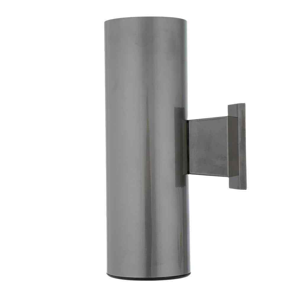 Westinghouse 2-Light Polished Graphite on Steel Cylinder Outdoor Wall Lantern