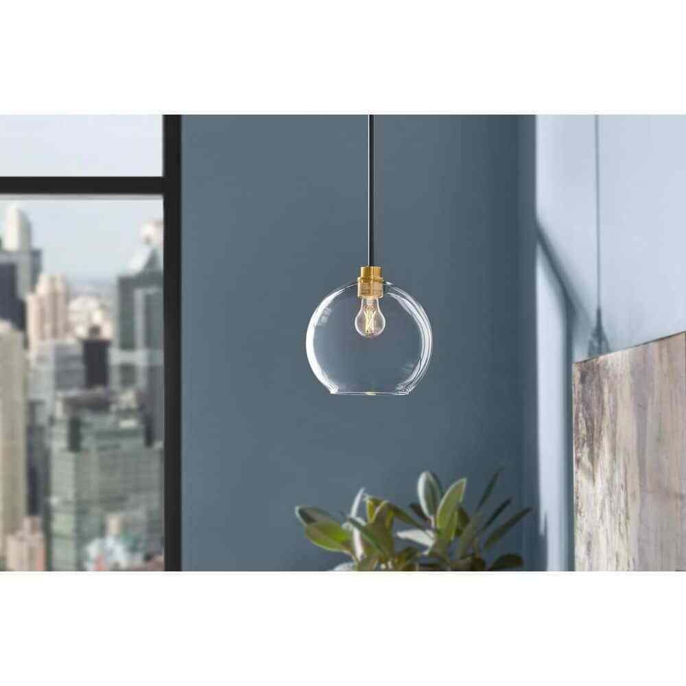Hampton Bay Vista Heights 1-Light Aged Bronze and Brass Pendant Light