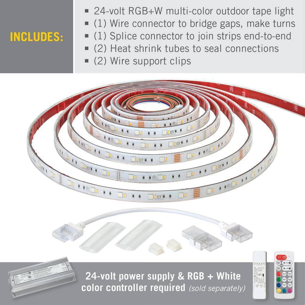 Armacost Lighting 16 ft. 5 m IP67 RGB Plus W Strip Light Tape 30 Plus 30 LED/m