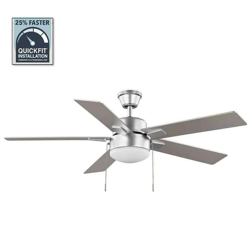 Hampton Bay 52 in. Corwin Indoor/Outdoor Silver LED Ceiling Fan with Light Kit