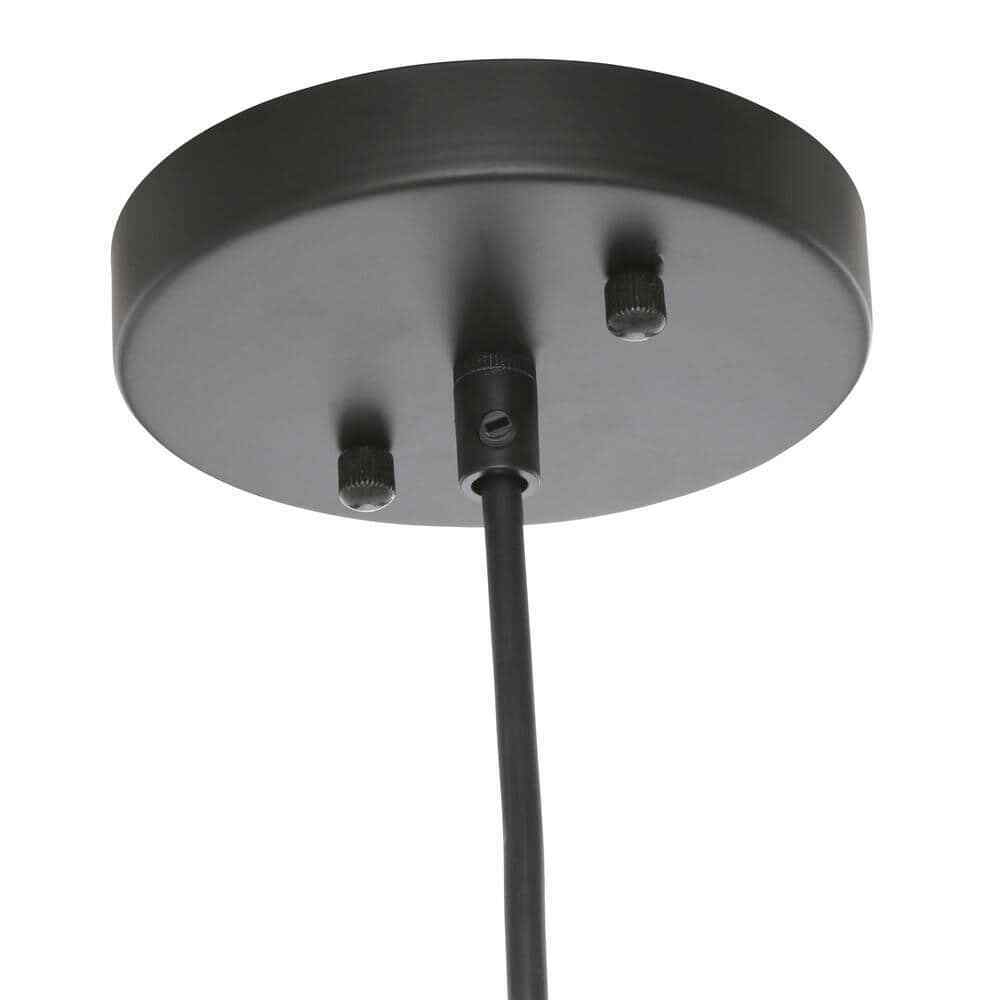 Home Decorators Orbit 1-Light Black Mini Pendant with Black Metal Strap Design