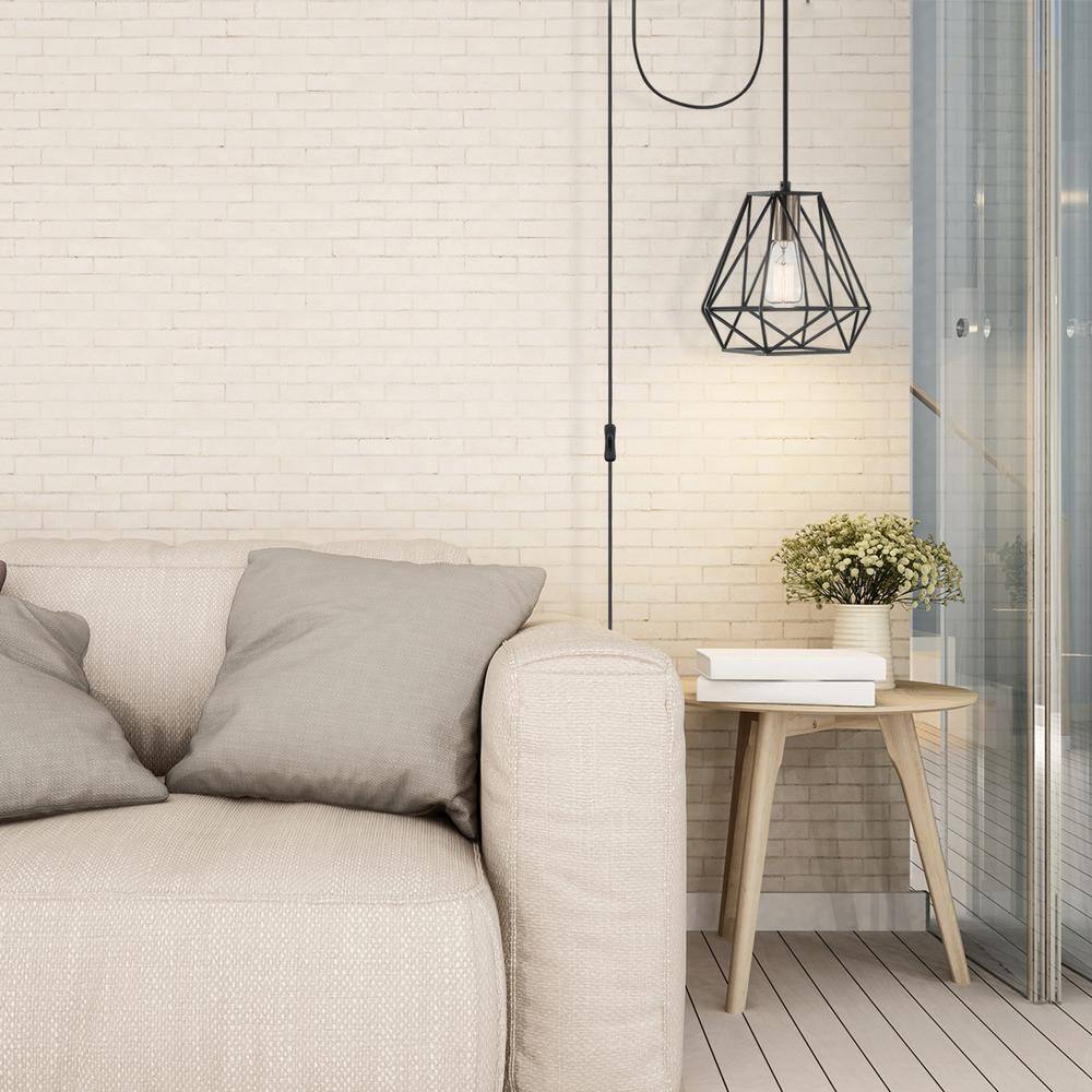 Globe Electric Dawson 1-Light Dark Bronze Plug-In or Hardwire Pendant Lighting