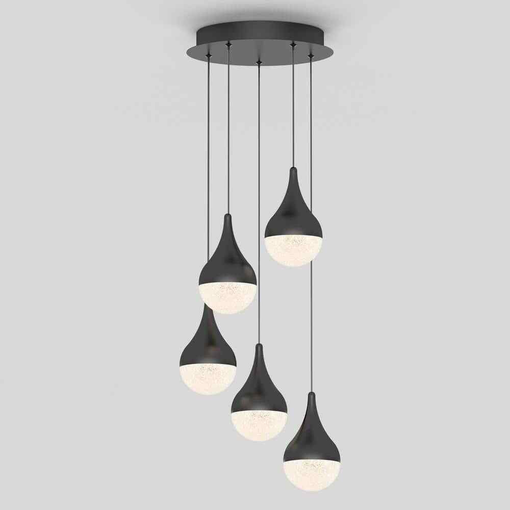 Artika Glitzer Black Modern LED Pendant Light Fixture for Dining Room or Kitchen