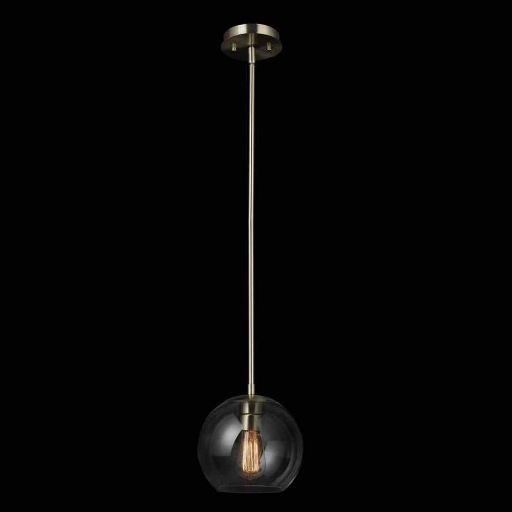 Globe Electric Vivienne 1-Light Brass Pendant Light with Clear Glass Shade 60871