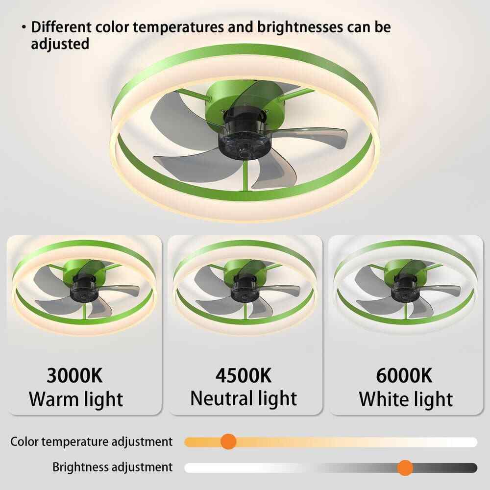 Tidoin LED Indoor Green Smart Ceiling Fan w/ Remote and Reversible Blades