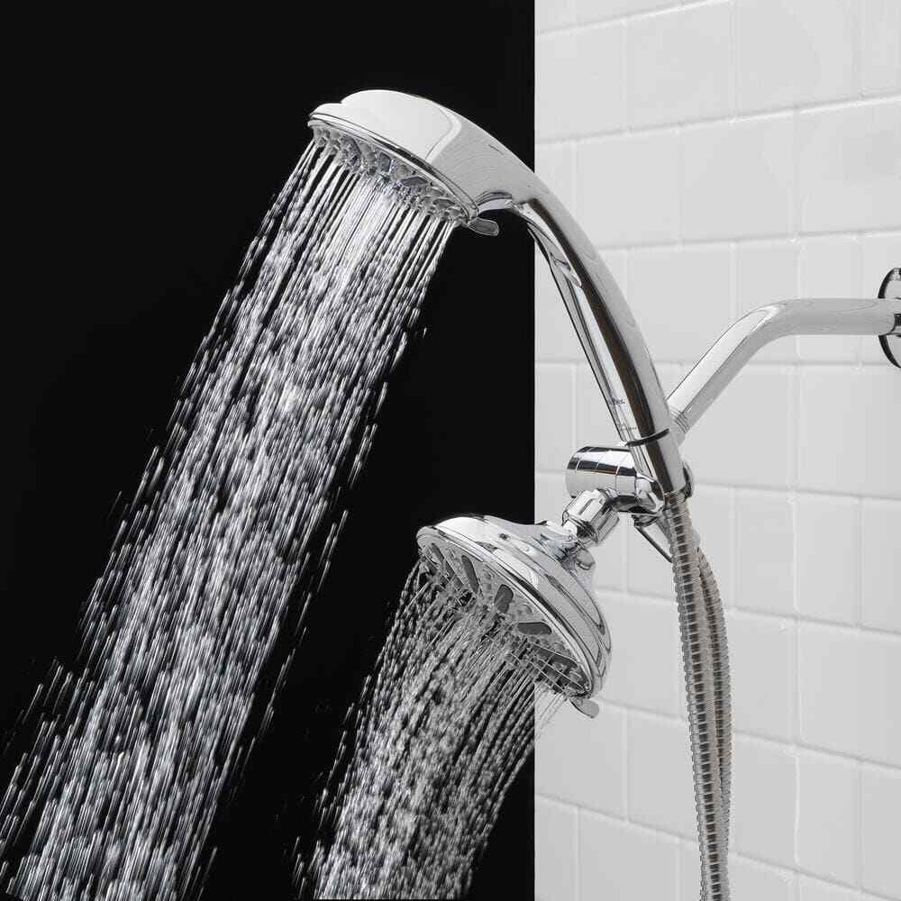 Glacier Bay 6-Spray 5 in. Dual Wall Mount Handheld Shower Head 1.8 GPM in Chrome