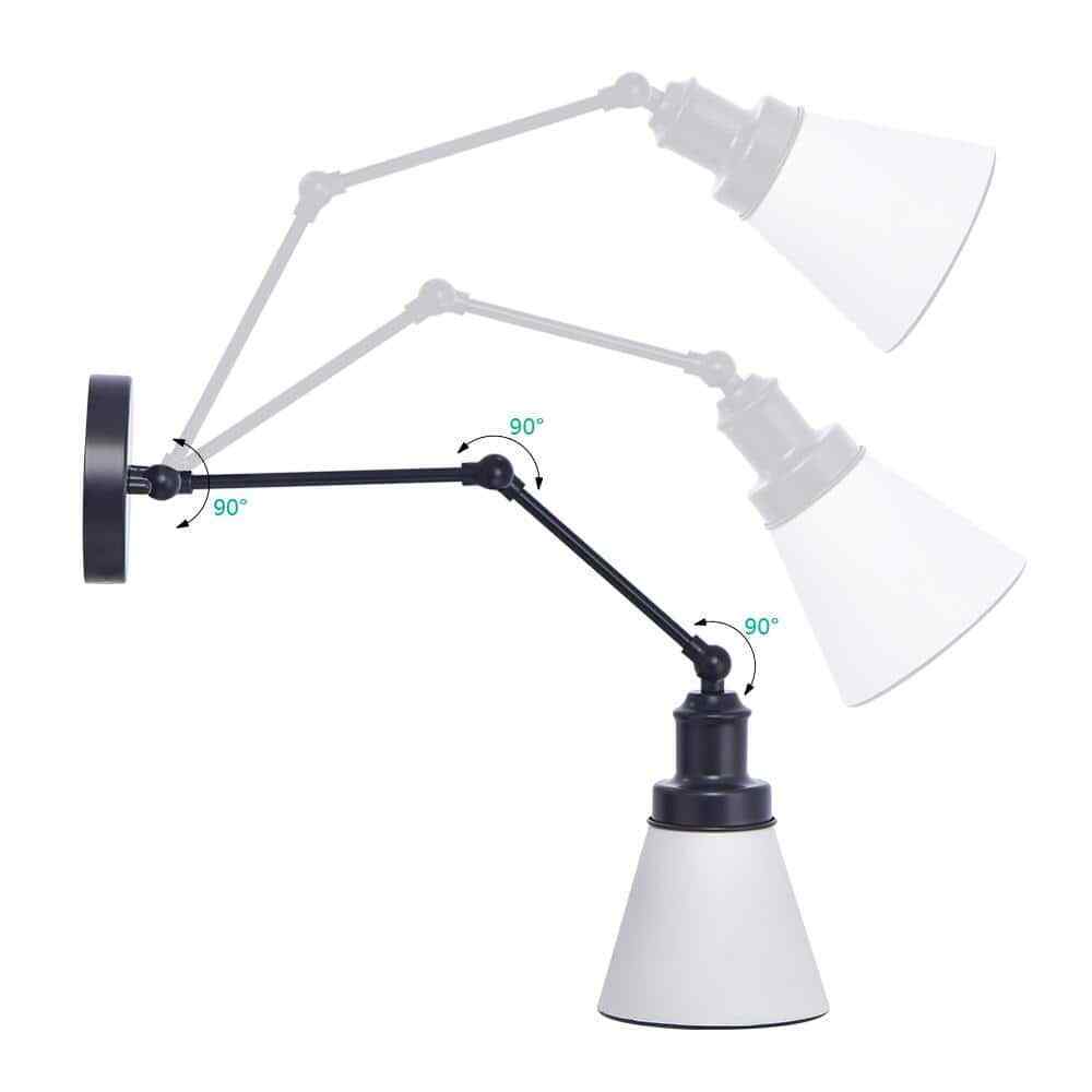Hampton Bay 1-Light Black Plug-In/Hardwired Swing Arm Wall Lamp
