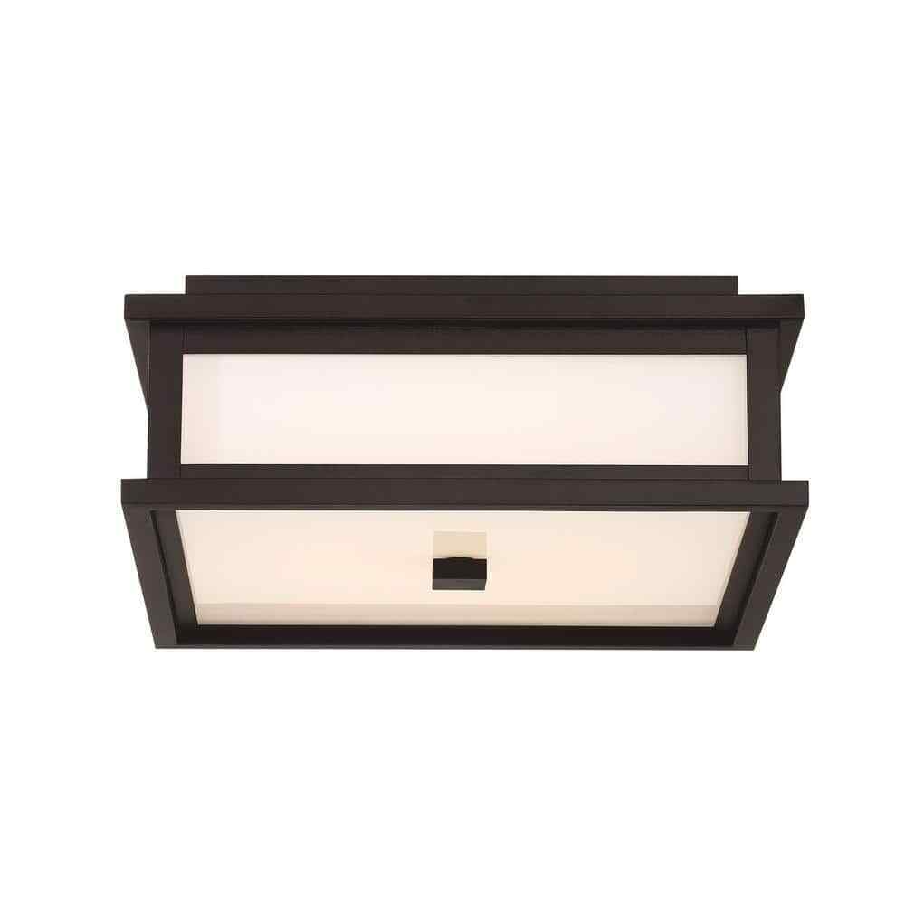 GLUCKSTEINELEMENTS Balmoral 1-Light Black LED Outdoor Flush Mount 39643-HBCLED