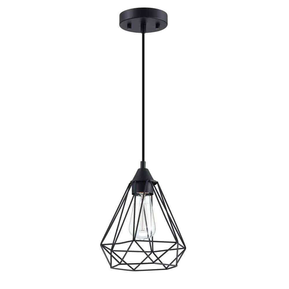 Hukoro Alfa 1-Light Cage Mini Pendant Light with Matte Black Finish F51381-BK
