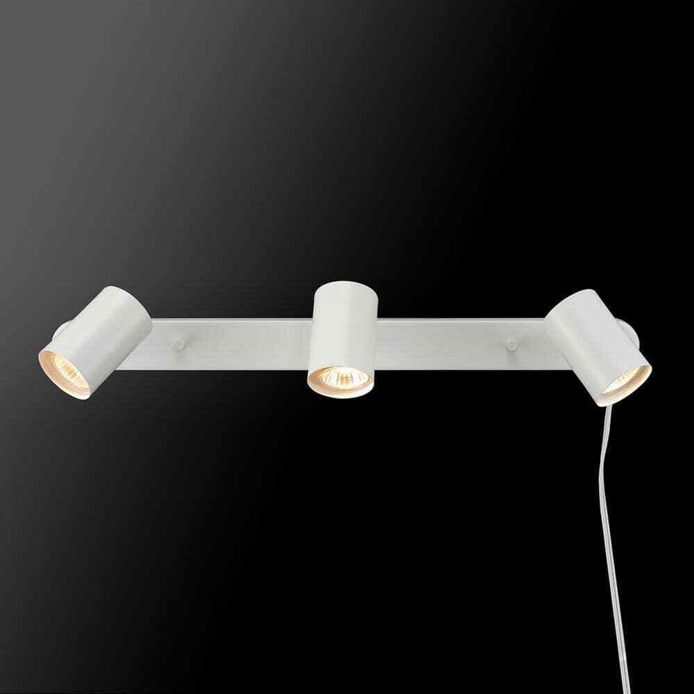 Globe Electric Dale 3-Light Matte White Plug-In Linear Track Lighting Kit