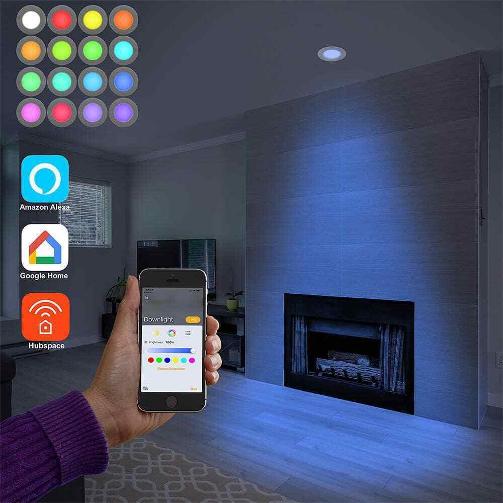 Commercial Electric 5 in./6 in Smart Hubspace Color Selectable LED Recessed Trim