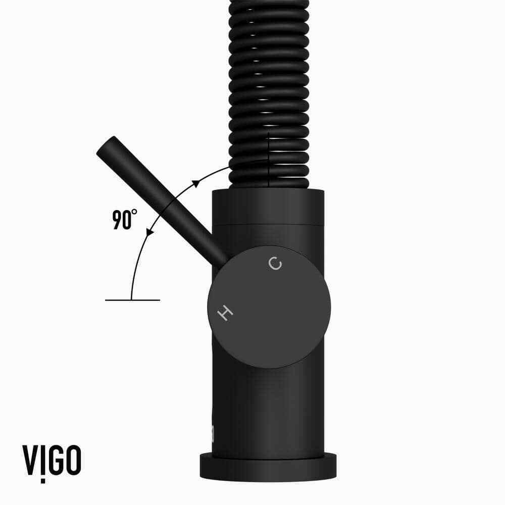 VIGO Edison Single Handle Pull-Down Sprayer Kitchen Faucet in Matte Black