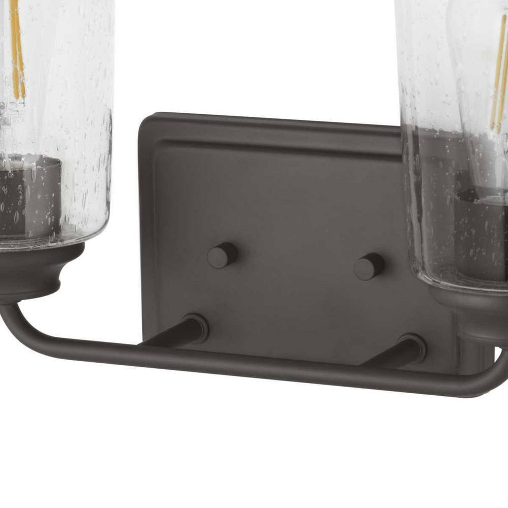 Hampton Bay Evangeline 13-5/8 in. 2-Light Modern Bronze Bathroom Vanity Light