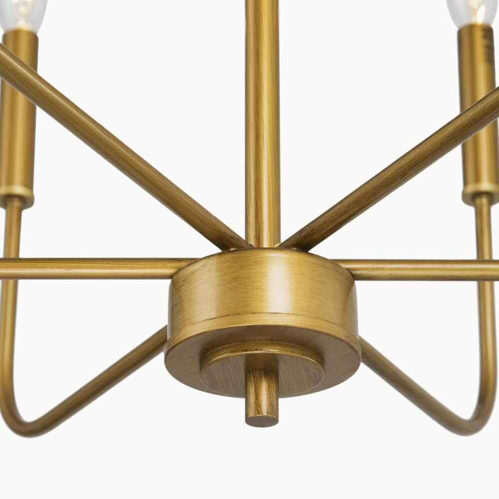 Uolfin Modern Dark Gold Linear Chandelier, 6-Light Candlestick Pendant Light