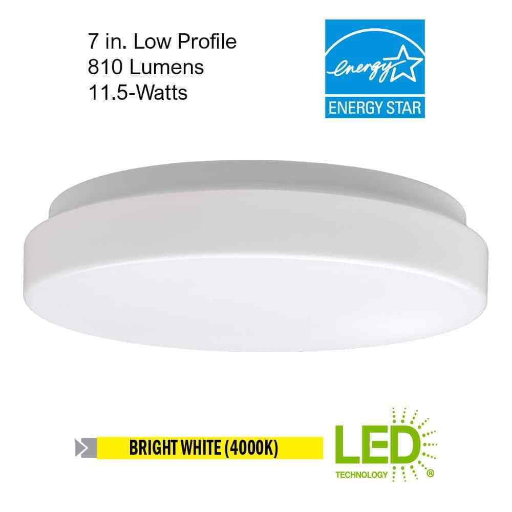 Commercial Electric 7 in. Low Profile LED Flush Mount Ceiling Light Fixture