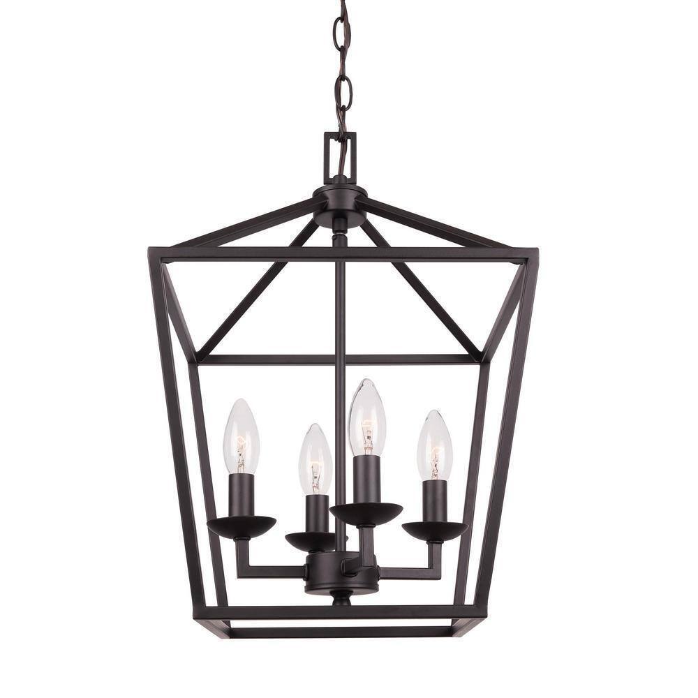 Home Decorators Weyburn 4-Light Bronze Farmhouse Chandelier Light Fixture