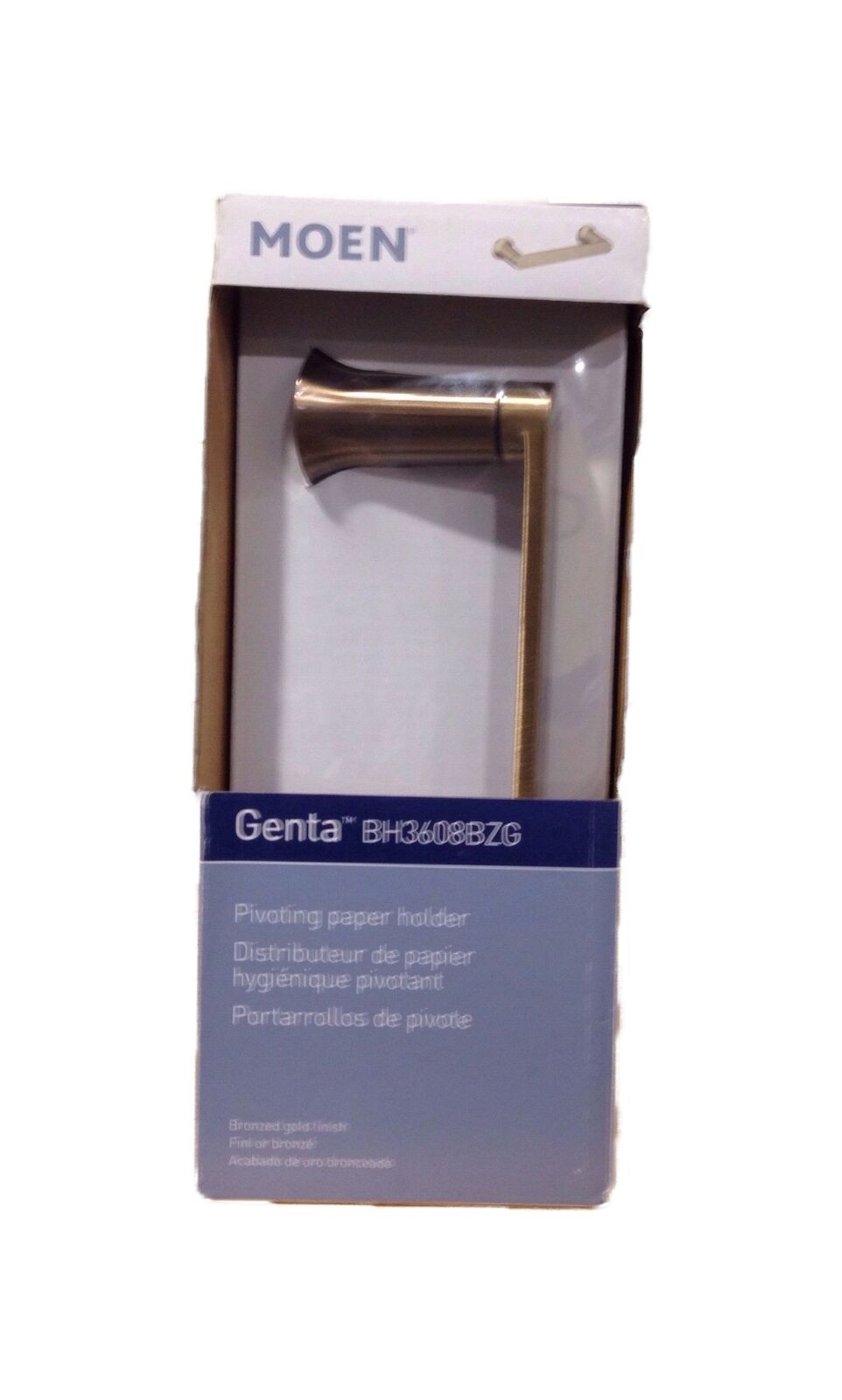 MOEN Genta Pivoting Toilet Paper Holder in Bronzed Gold BH3608BZG