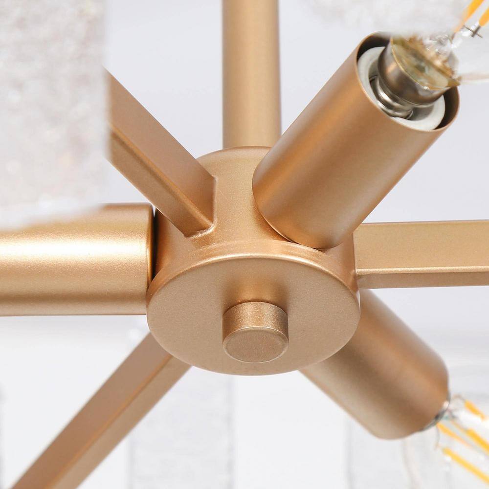 Uolfin Modern Chandelier Ceiling Light Eicy 14.2 in. 3-Light Gold Drum Mount