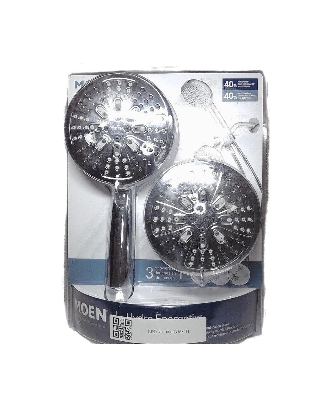 MOEN HydroEnergetix 8-Spray Dual Tub Wall Mount Fixed and Handheld Shower Head