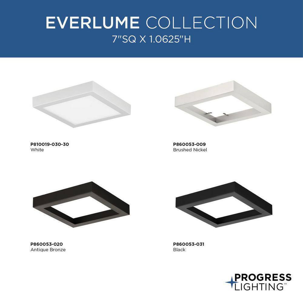 Progress Lighting Everlume White Integrated LED Edgelit Square Semi-Flush Mount