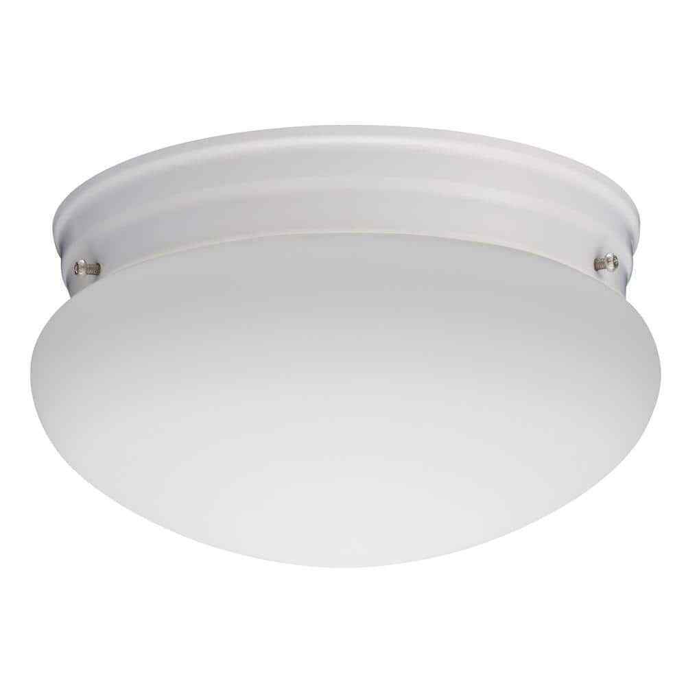 Lithonia Lighting Essentials 9 in. White LED Mushroom Flush Mount with Shade