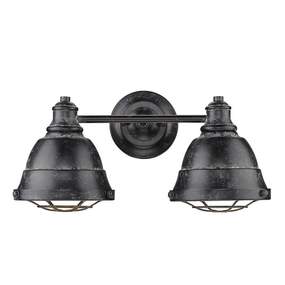 Golden Lighting Bartlett 2-Light Black Patina Bath Vanity