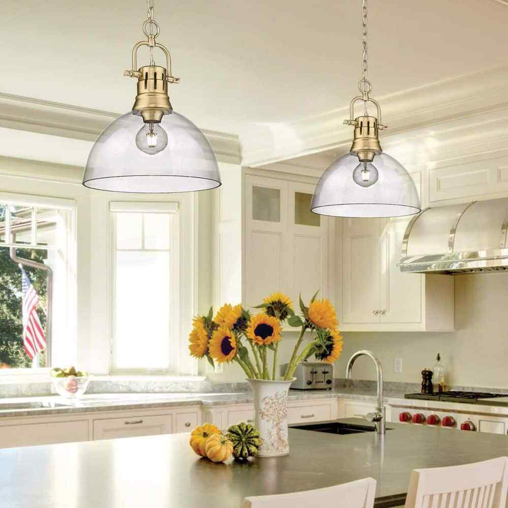 Golden Lighting Duncan 1-Light Brushed Champagne Bronze Standard Pendant Light