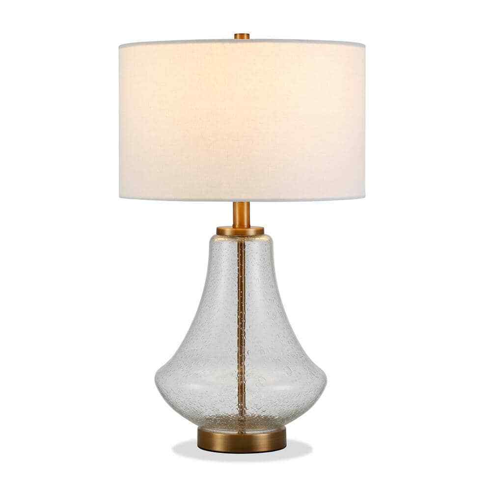 Meyer&Cross Lagos 23 in. Table Lamp in Brushed Brass and Seeded Glass