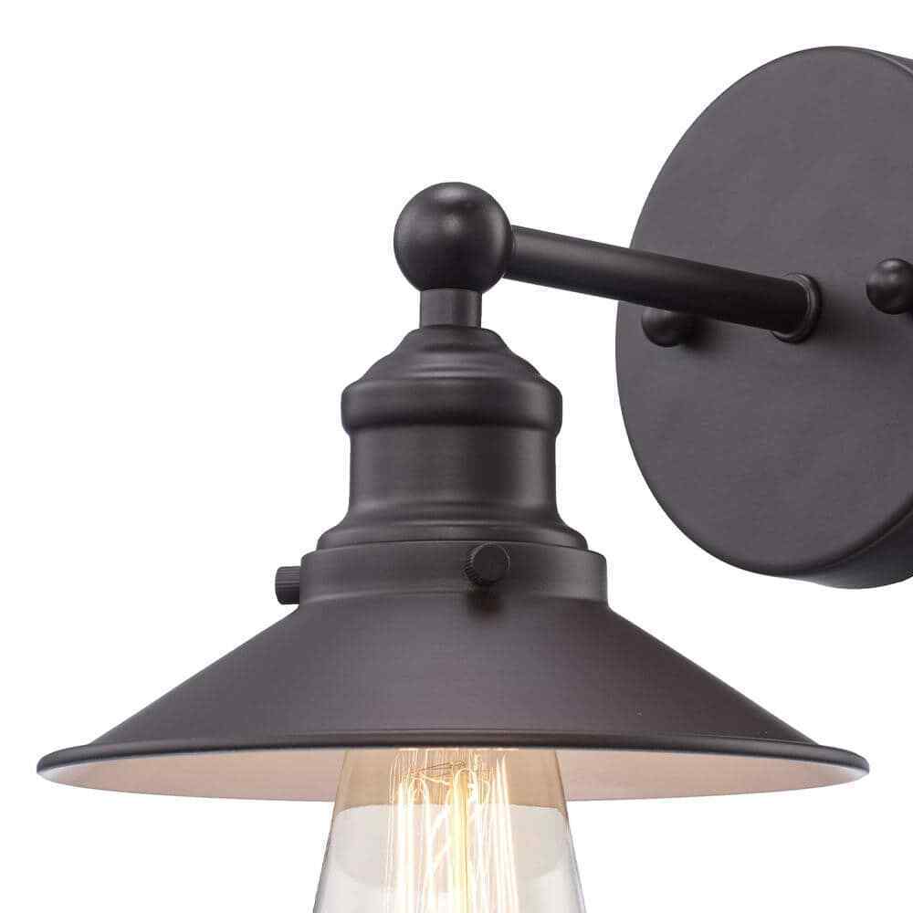 Hampton Bay Glenhurst Bronze Industrial Farmhouse Indoor Wall Sconce
