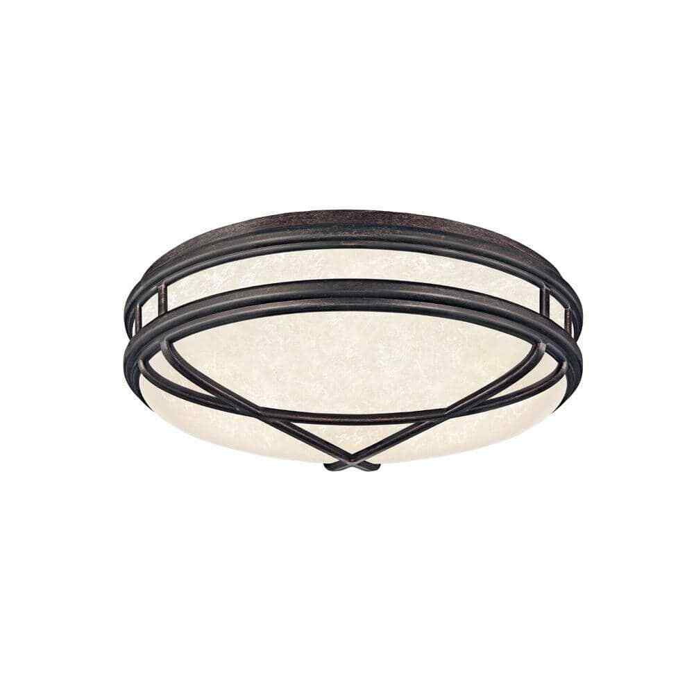 Hampton Bay Regency 16 in. 2-Light Sienna Fluorescent Flush Mount HBF1129P-258