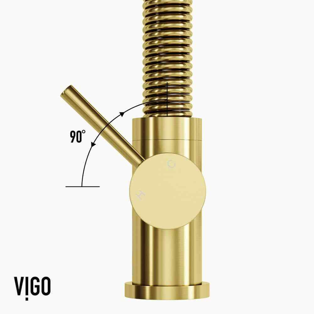 VIGO Edison Single Handle Pull-Down Sprayer Kitchen Faucet in Matte Brushed Gold
