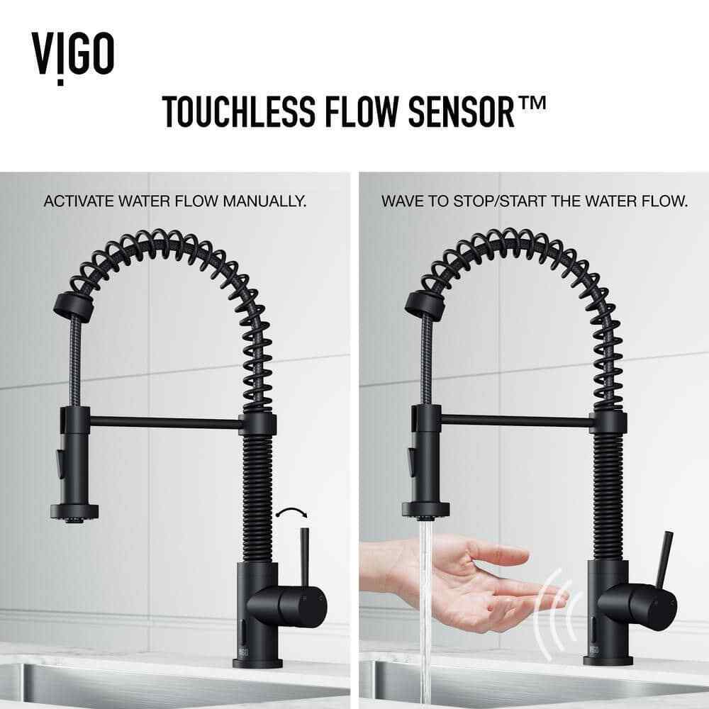 VIGO Edison Single Handle Pull-Down Sprayer Kitchen Faucet w/ Touchless Sensor