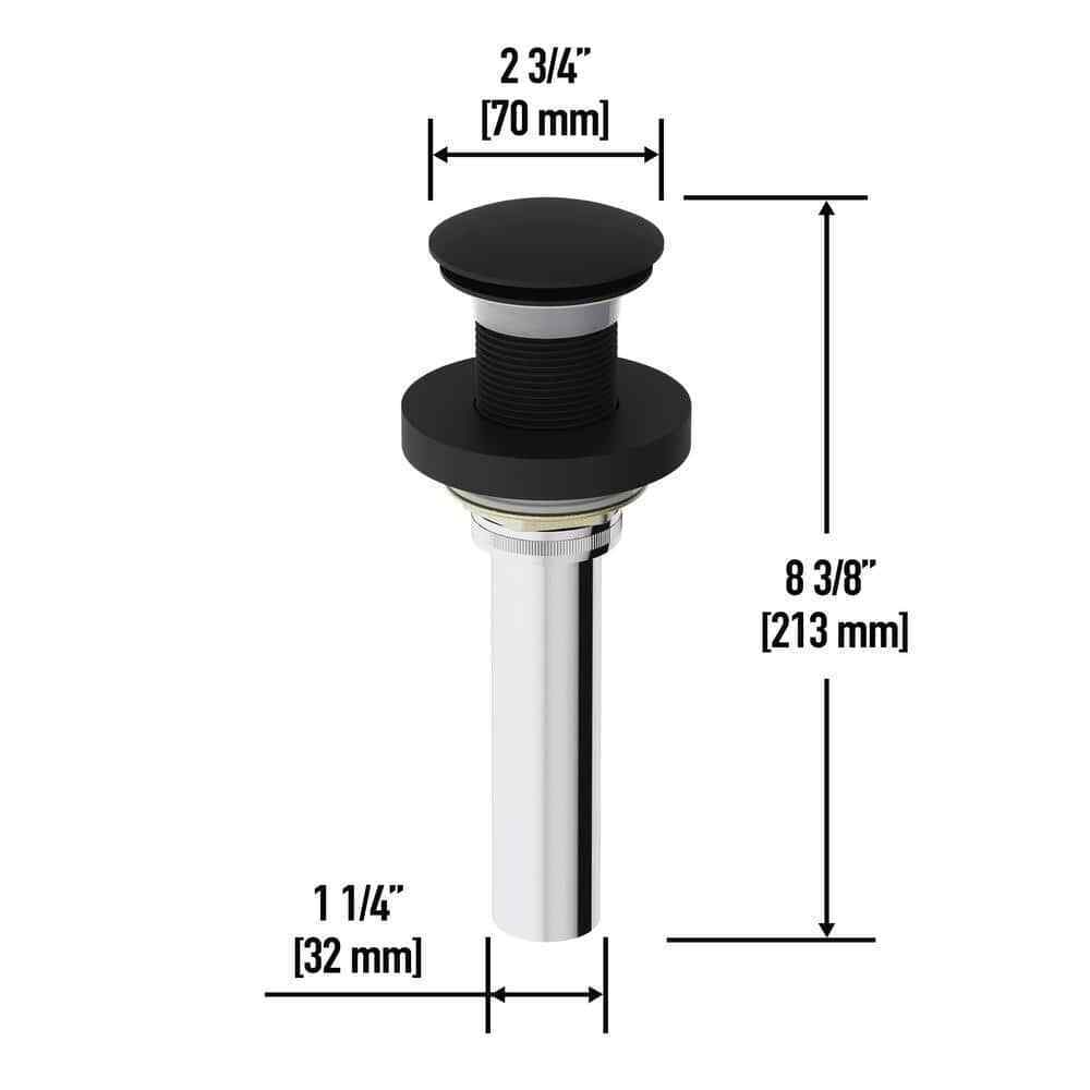 VIGO Vessel Bathroom Sink Pop-Up Drain and Mounting Ring Matte Black VG07000MB