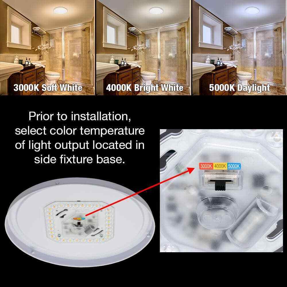 Commercial Electric 12 in Low Profile LED Flush Mount Round Closet Light Fixture
