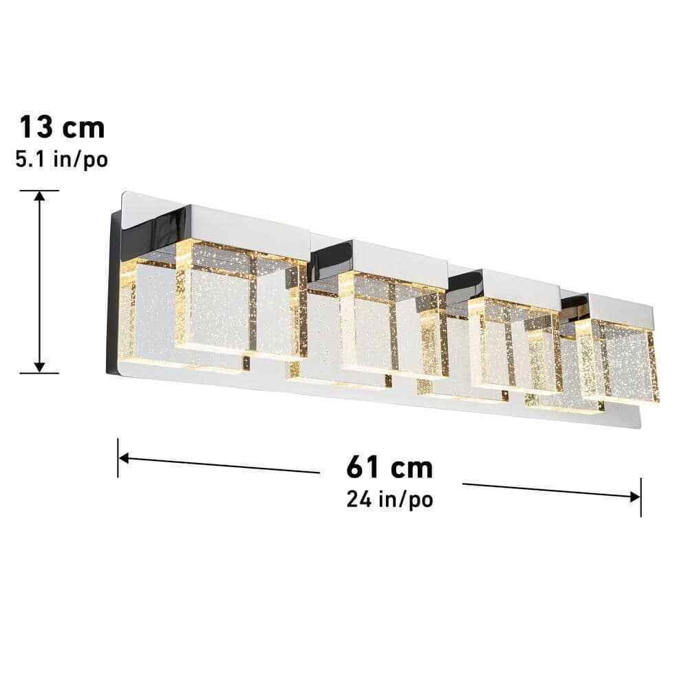 Artika Bubble Cube 24 in. Chrome LED Vanity Light Bar VAN4BC-ON