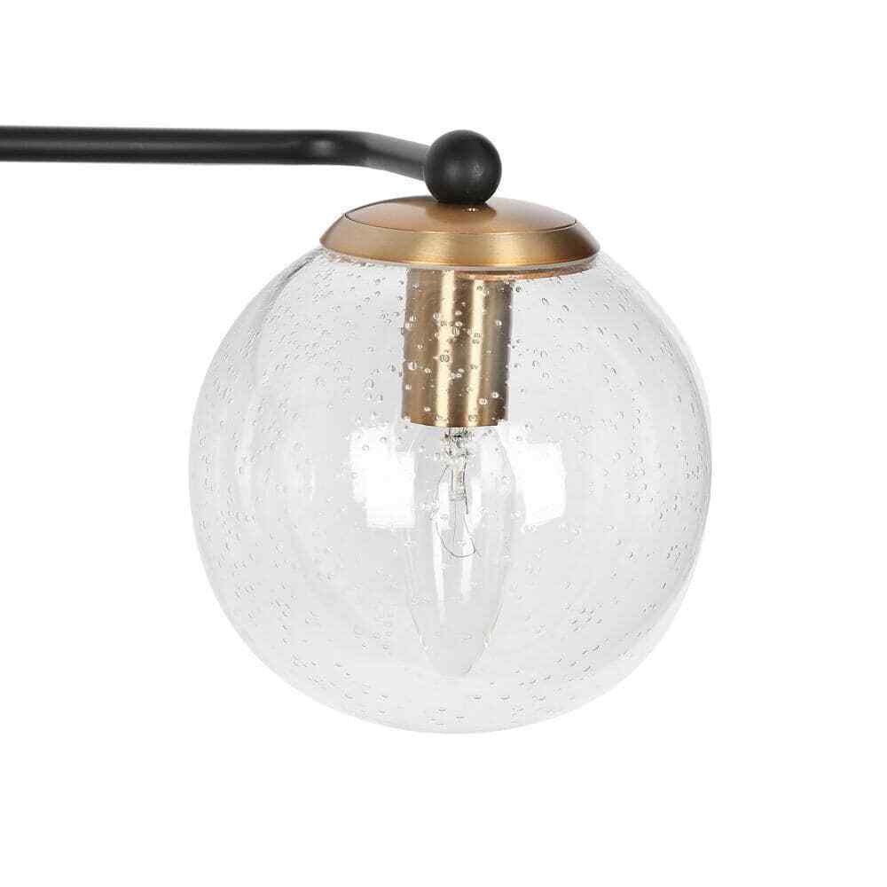 Zevni 14.5 in. 2-Light Polished Brass Modern Vanity Light DIY Globe Seeded Glass