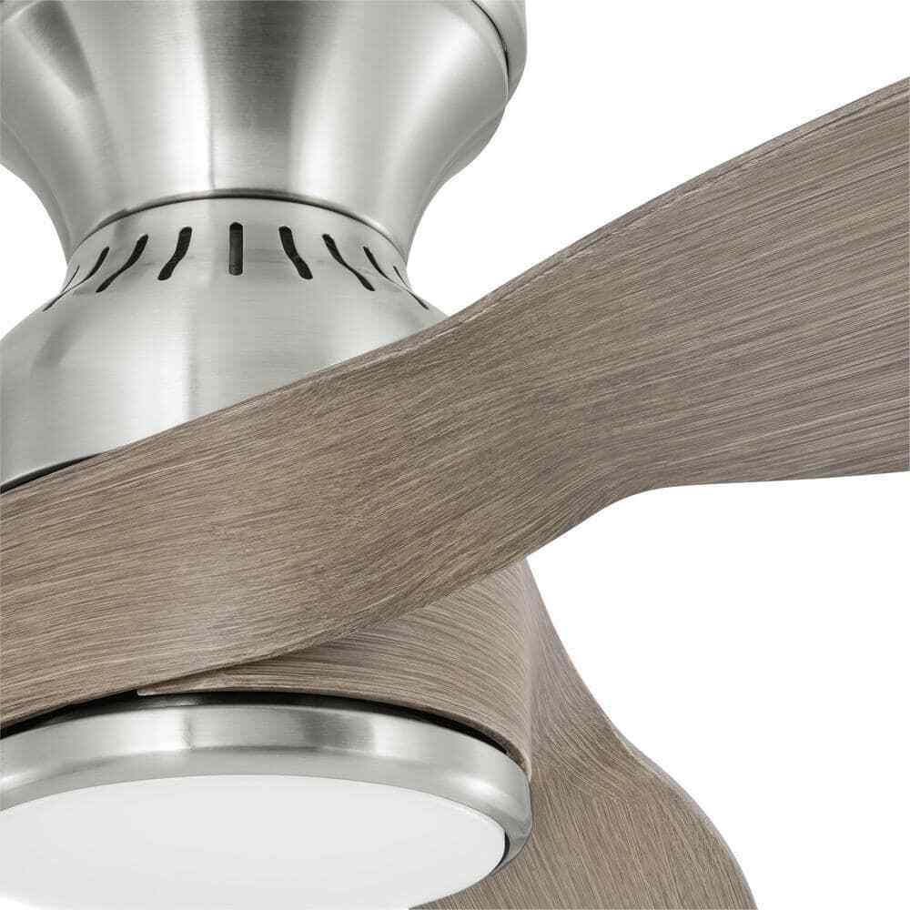 Hampton Bay Halwin 52 in. Indoor/Outdoor Brushed Nickel Low Profile Ceiling Fan