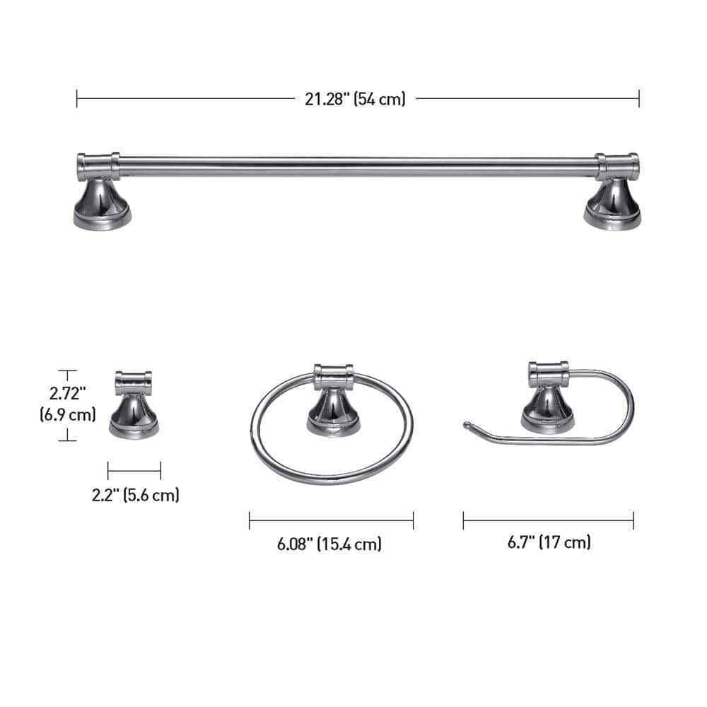 Globe Electric Parker 3-Light Chrome Vanity Light Bath Set 5-Piece