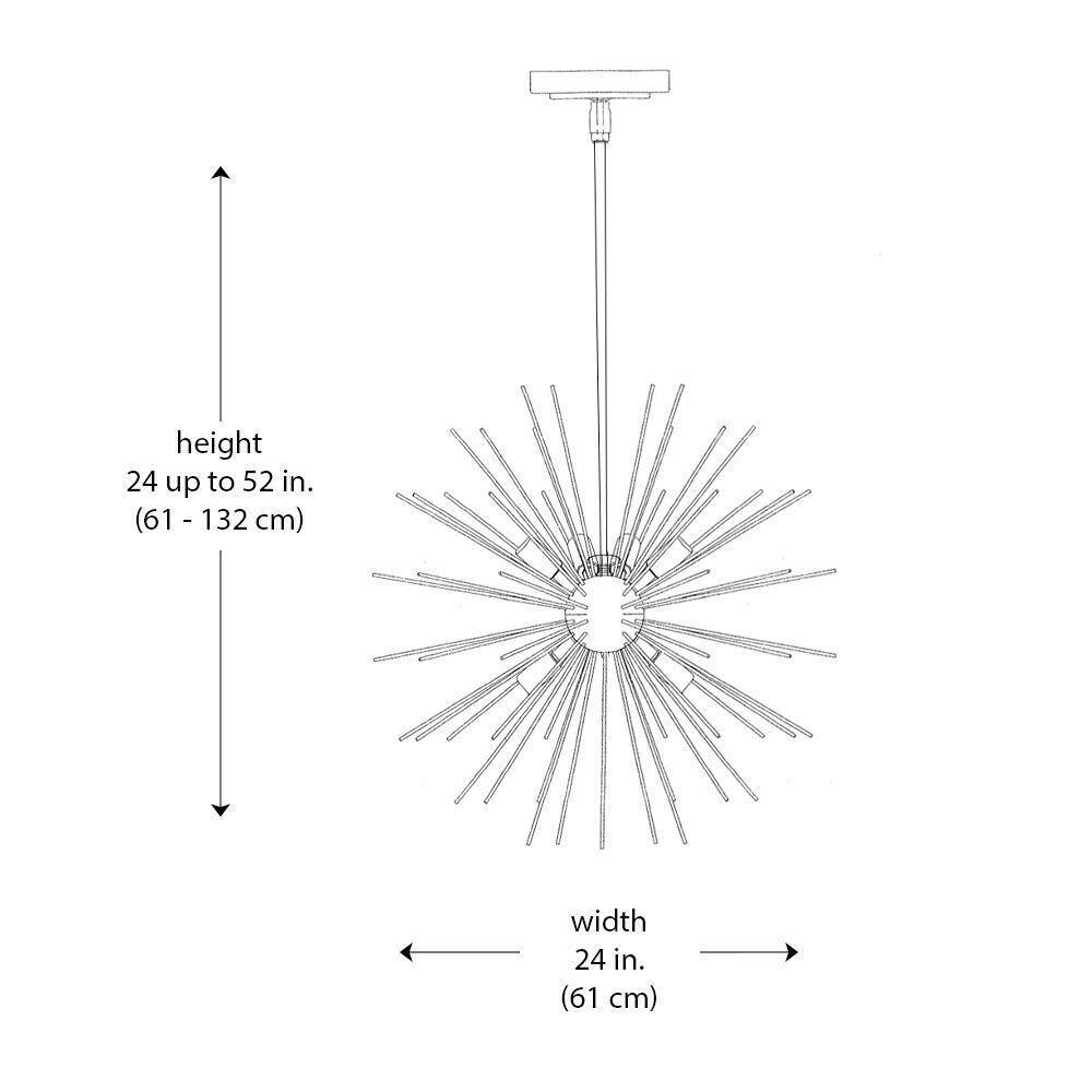 Bel Air Lighting Collina 24 in. Polished Chrome Sputnik Pendant Light Fixture
