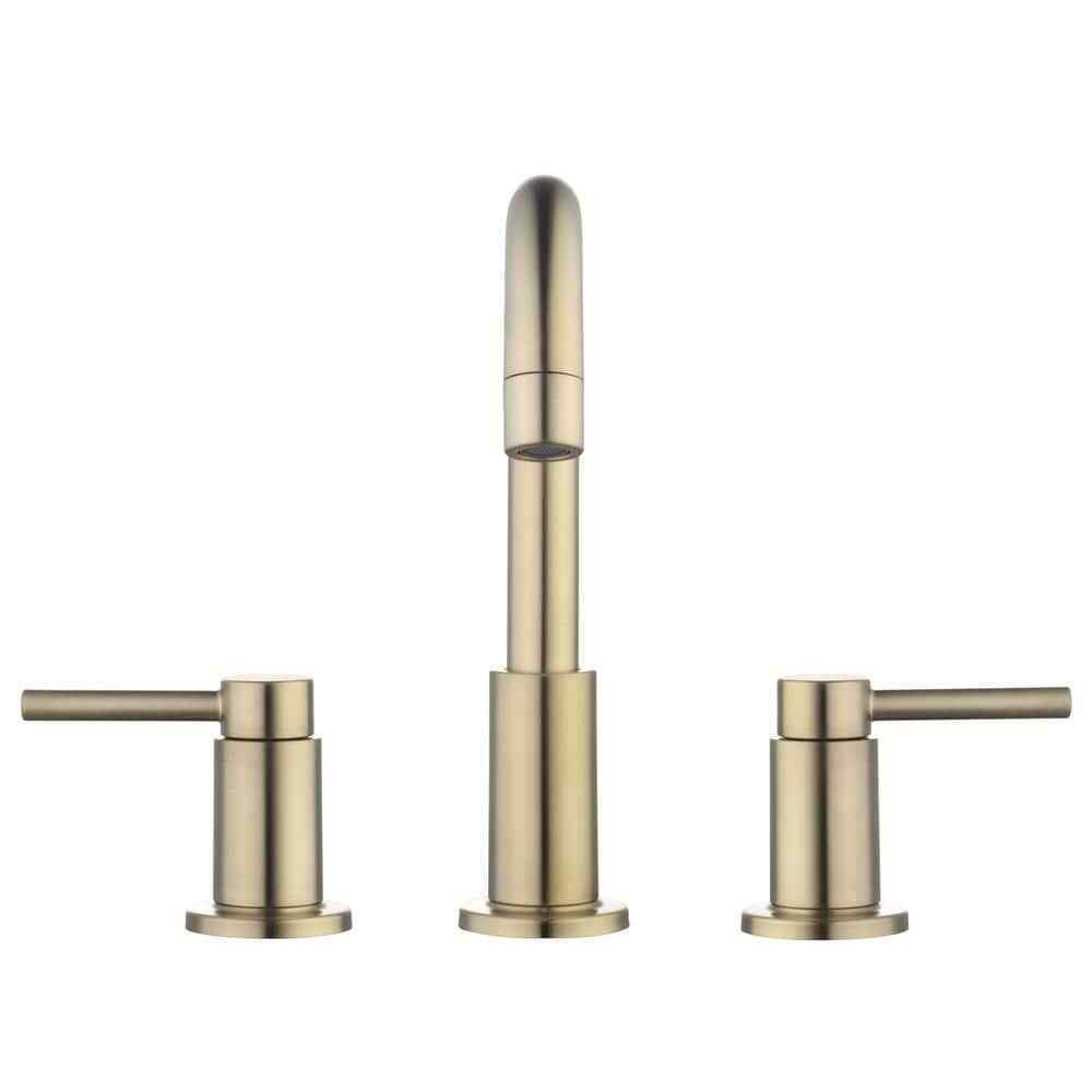 Glacier Bay Dorind 8 in. Widespread 2-Handle High-Arc Bathroom Faucet Matte Gold