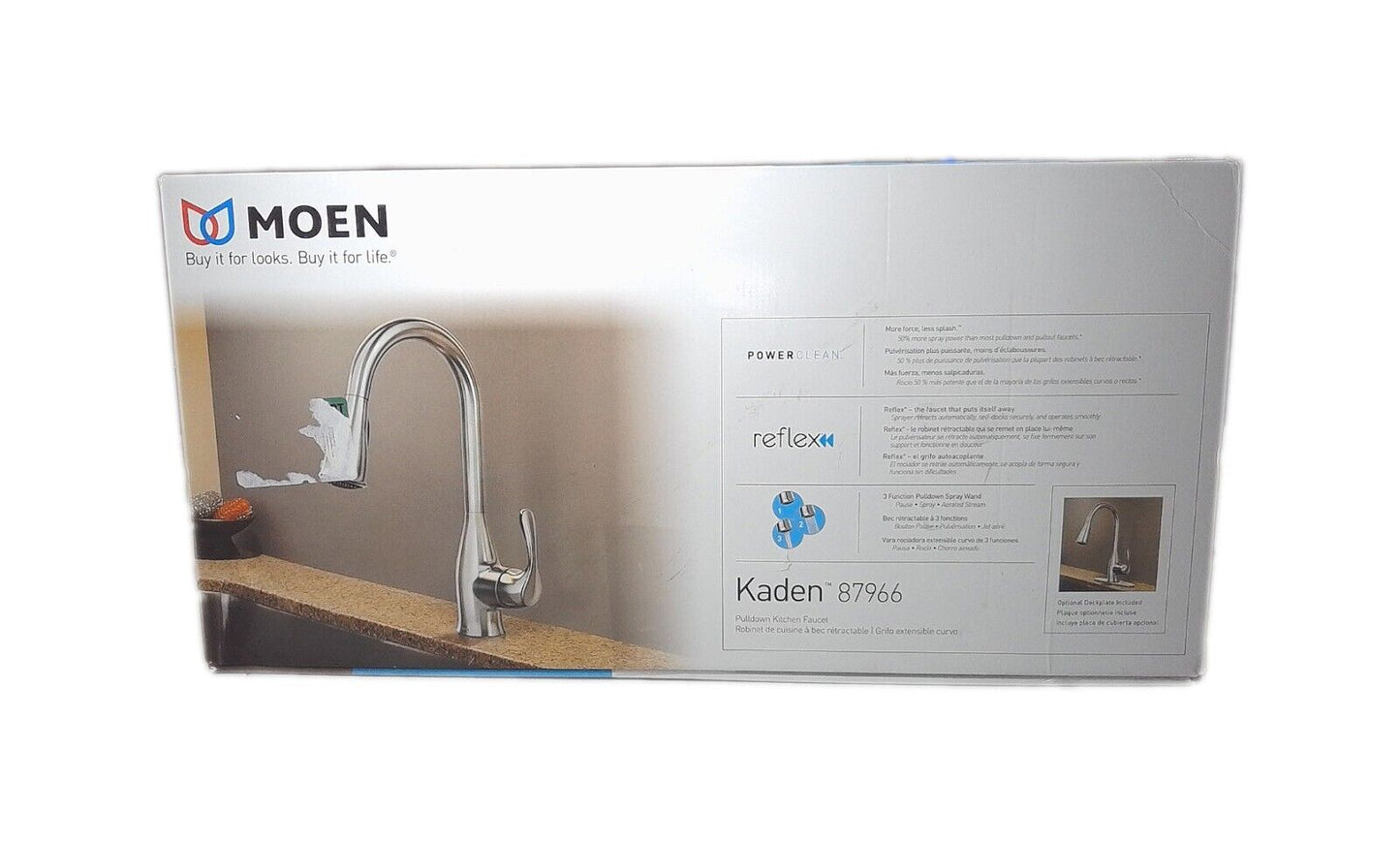 MOEN Kaden Single-Handle Pull-Down Sprayer Kitchen Faucet in Chrome