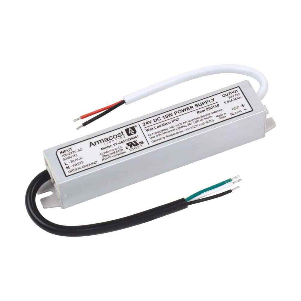 Armacost Lighting 15W Standard Wet Location LED Driver 24-Volt DC Transformer