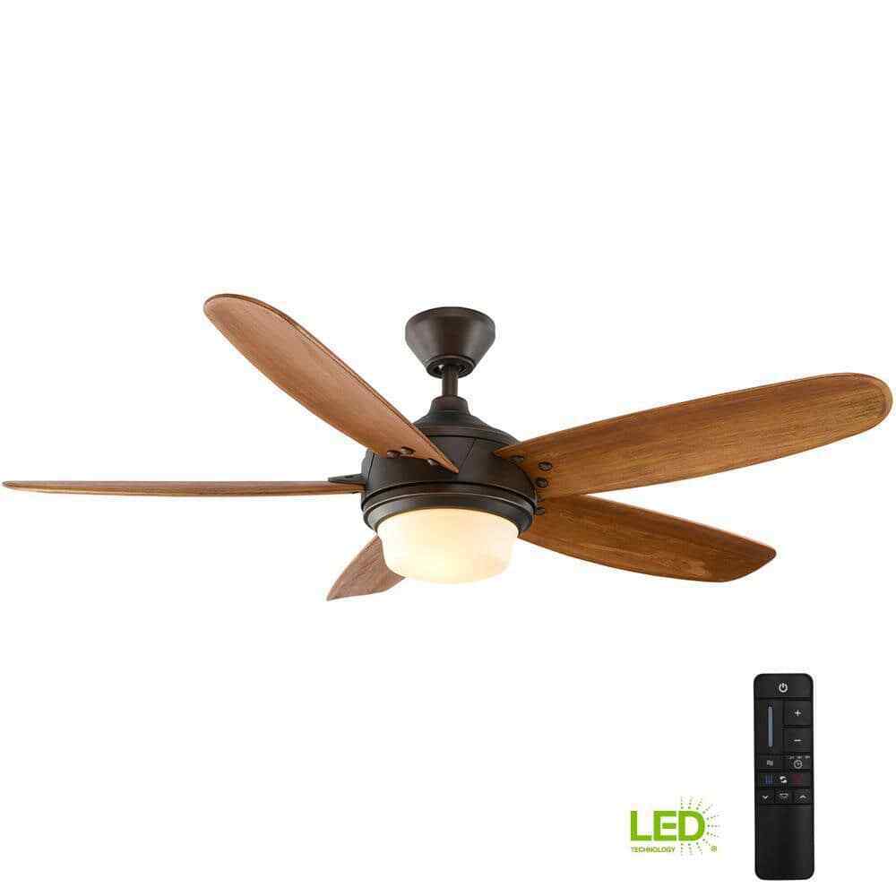 Home Decorators Breezemore 56 in. Indoor LED Mediterranean Bronze Ceiling Fan