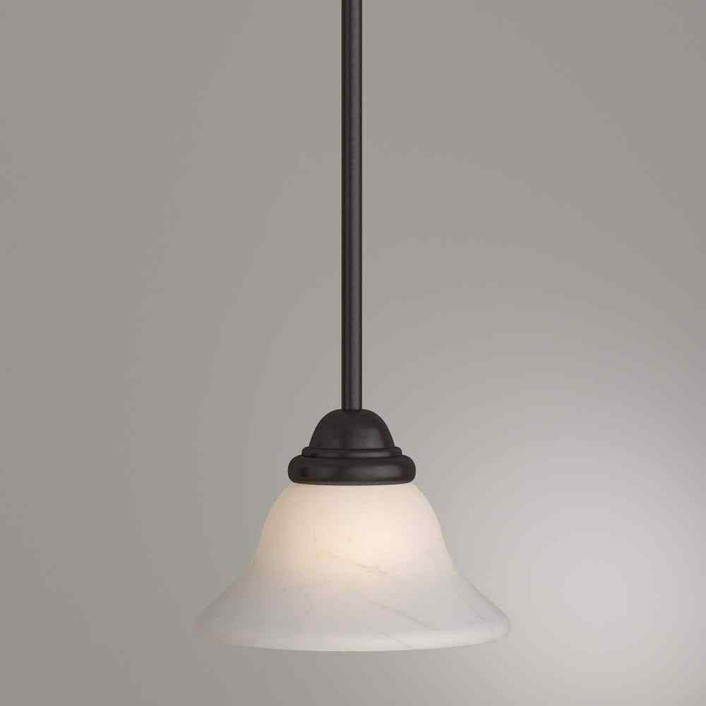 SATCO Adria 1-Light Textured Flat Black Mini-Pendant 60/386