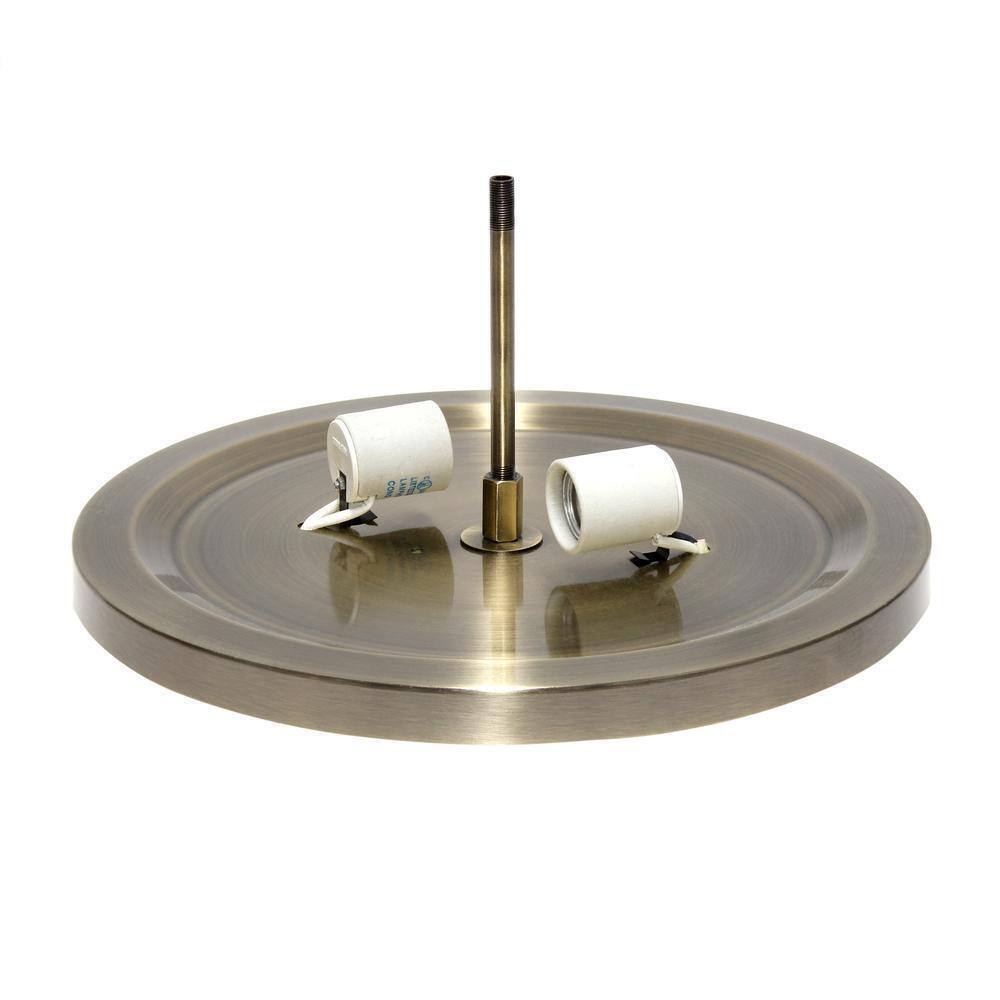 Elegant Designs Elipse 13 in. 2-Light Antique Brass and Crystal Flush Mount