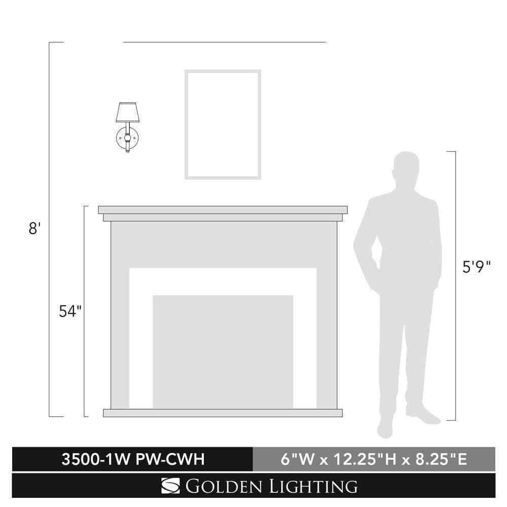 Golden Lighting Waverly Collection 1-Light Pewter Wall Sconce