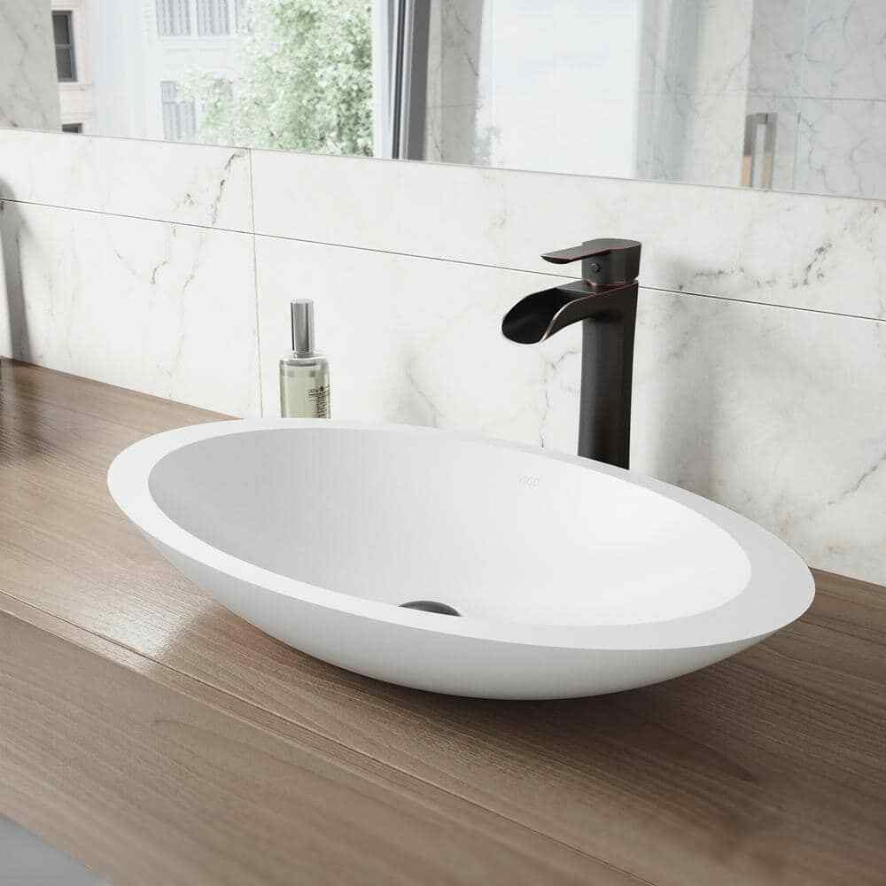 VIGO Niko Single Bathroom Vessel Faucet Set w/ Pop-Up Drain Set