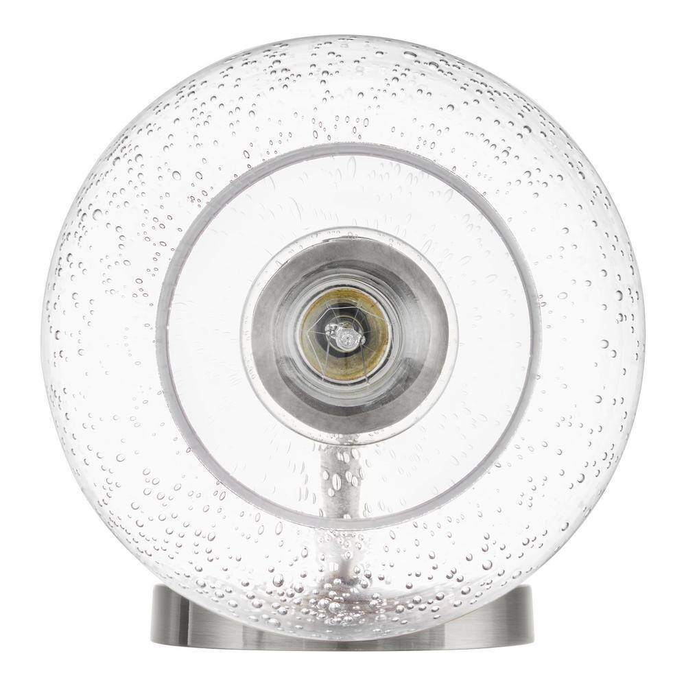 Home Decorators Collection Jill 1-Light Brushed Nickel Sconce Seeded Glass